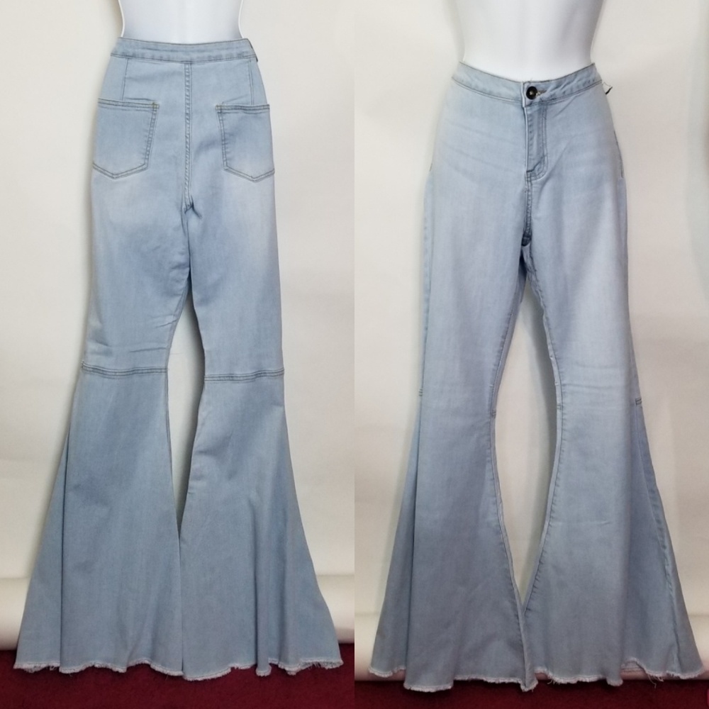 Bell Bottom Wide Leg Light Wash Jeans
